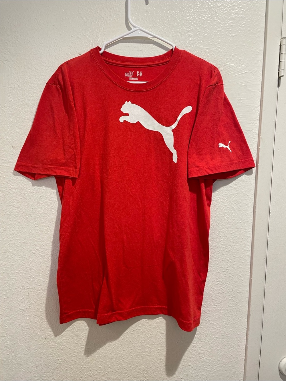 Puma Mens Medium Red USA Cup Soccer Large Back Graphic Athletic Gym T-Shirt